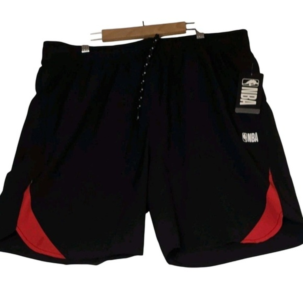 NBA Playmaker Mens XL Basketball Shorts‎ Black Red Official Tags Elastic Waist